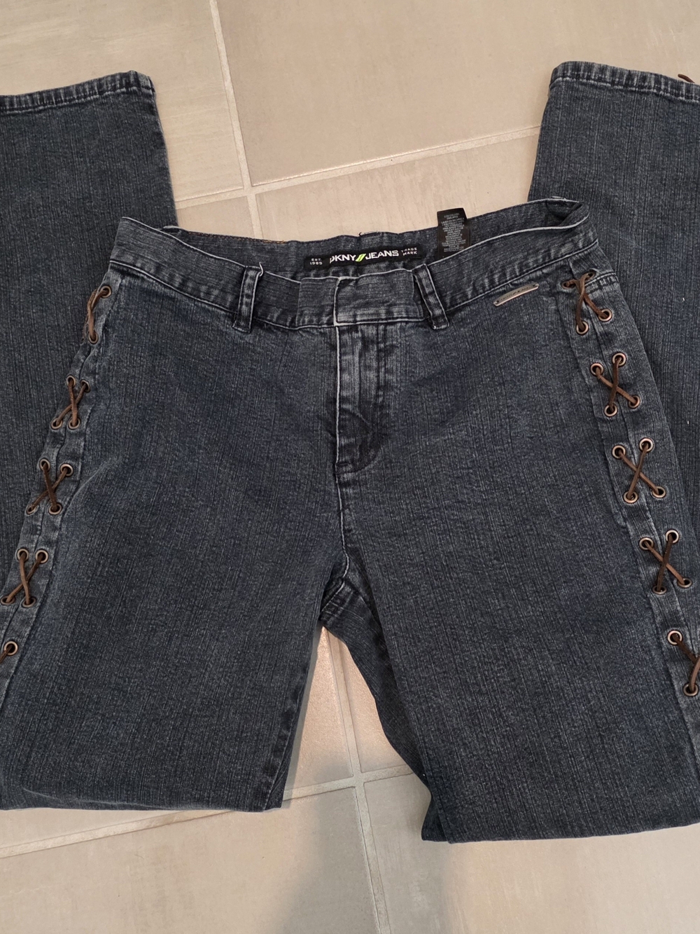 VINTAGE Y2K DKNY JEANS LACE-UP CORSET DENIM